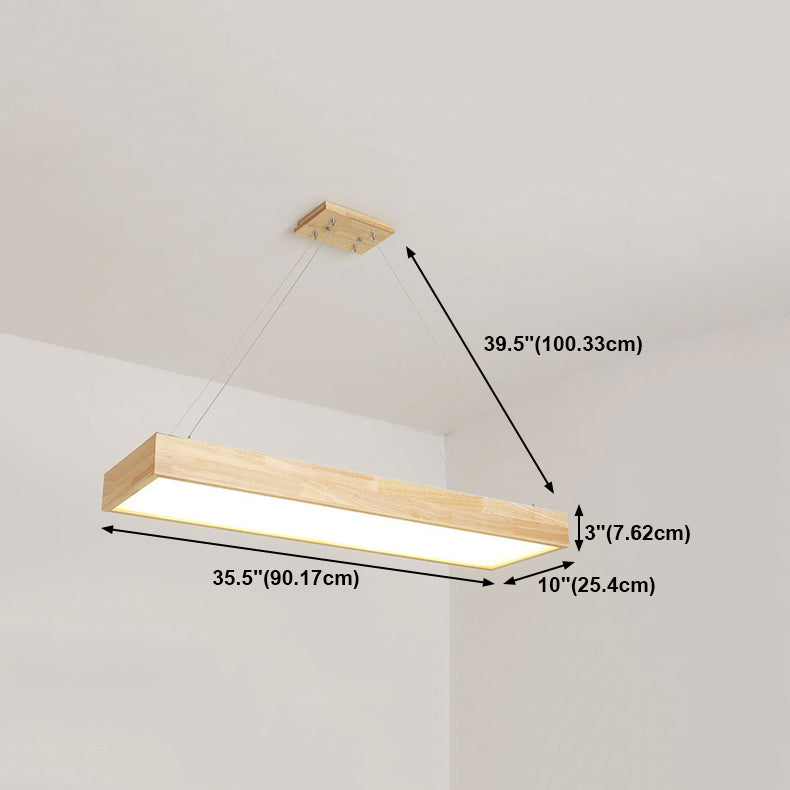 Wooden Hanging Lamp Simplicity Pendent Lighting Fixture for Meeting Room