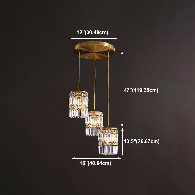 Contemporary Style Hanging Light Crystal Pendent Lighting Fixture for Living Room