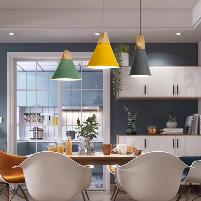 Contemporary Hanging Light Metal Shade Pendent Lighting Fixture for Sitting Room