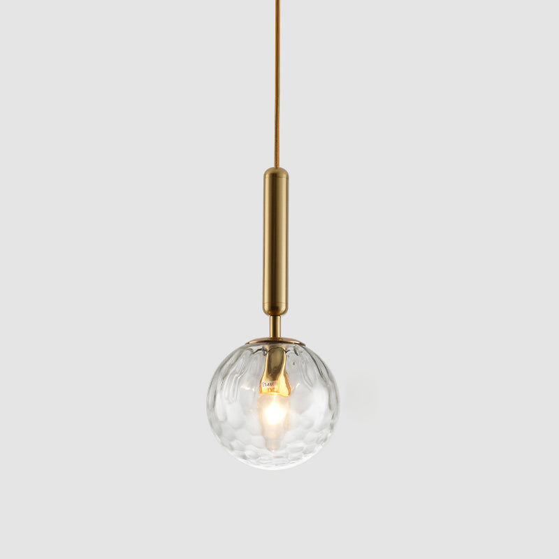 1 Light Spherical Hanging Pendant Modern Style Glass Hanging Lighting for Bedroom