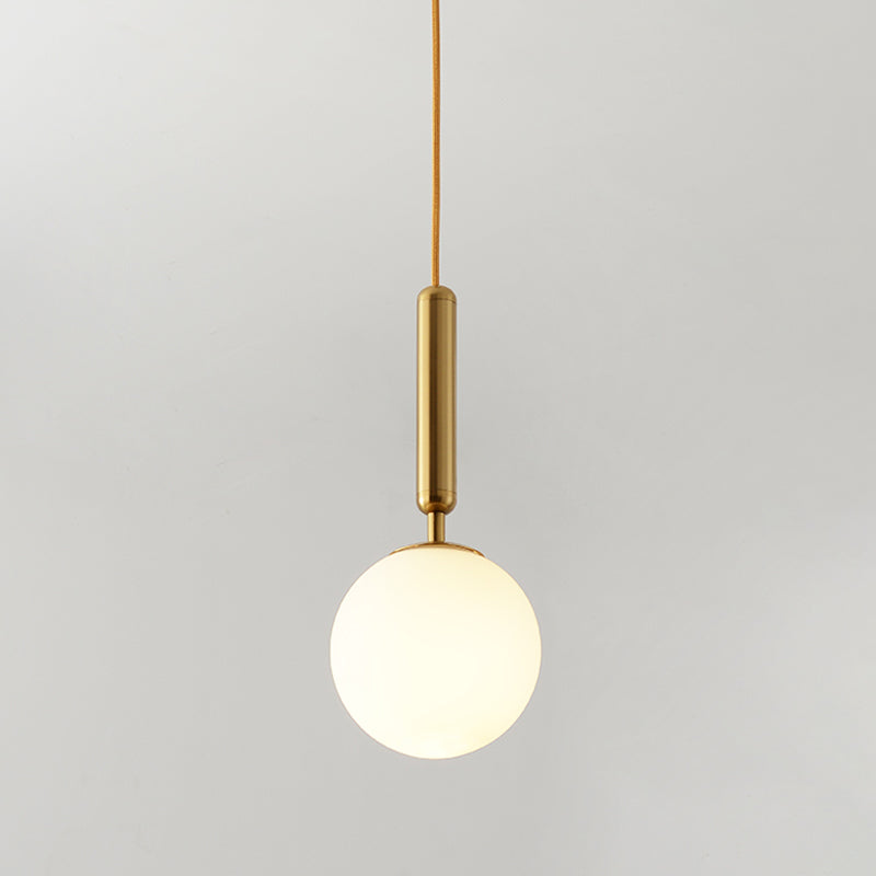 1 Light Spherical Hanging Pendant Modern Style Glass Hanging Lighting for Bedroom