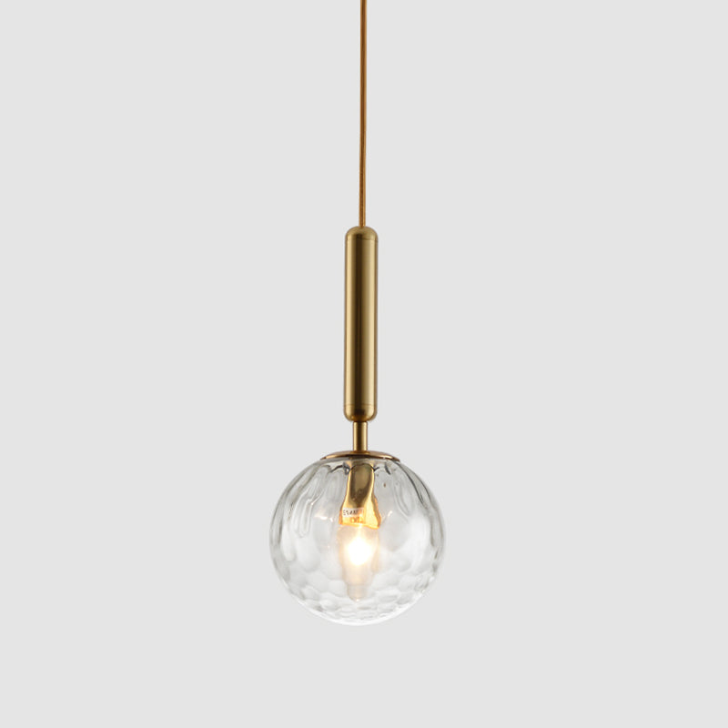 1 Light Spherical Hanging Pendant Modern Style Glass Hanging Lighting for Bedroom