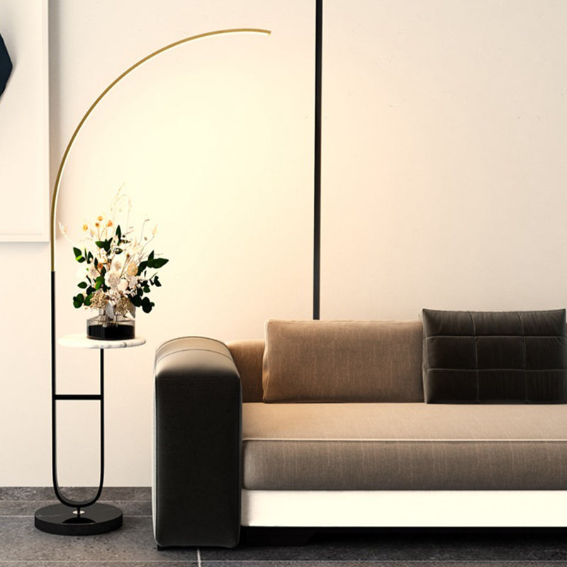 Luce di pavimento in metallo a forma lineare Stile moderno Luce a pavimento singolo montato