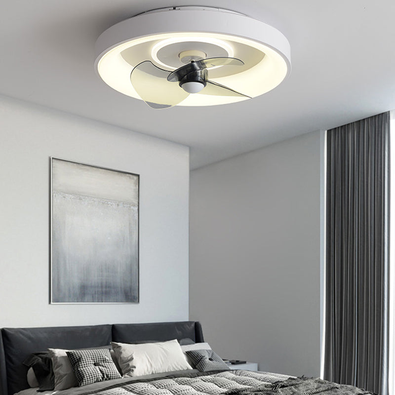 Geometric Shape Metal Ceiling Fan Modern Style 2 Lights Ceiling Fan Lamp