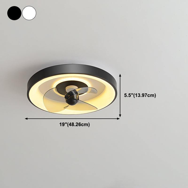 Geometric Shape Metal Ceiling Fan Modern Style 2 Lights Ceiling Fan Lamp