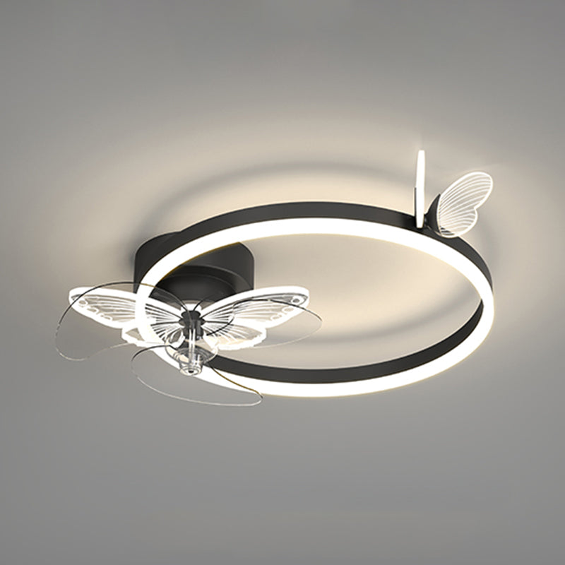 Metal Geometric Ceiling Fan Lights Modern Style Multi Lights Flush Mount Lamp
