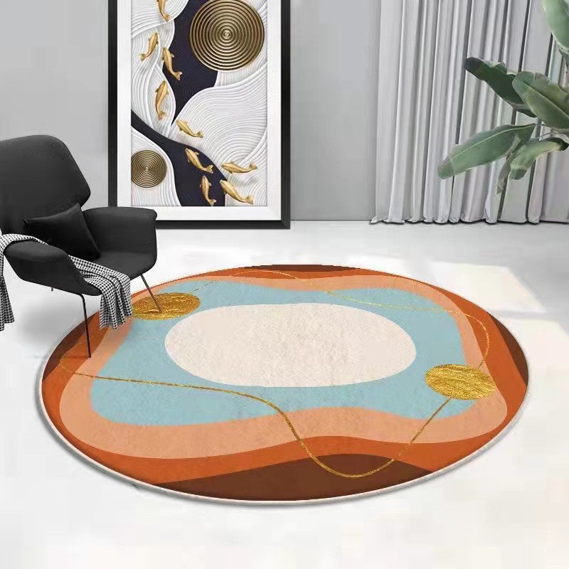 Brauner moderner Teppich Polyester Farbe Stück Teppich waschbarer Innenteppich für Wohnzimmer