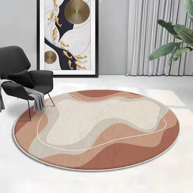 Brown Modern Rug Polyester Color Piece Rug Washable Indoor Rug for Living Room