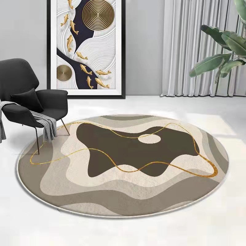 Brauner moderner Teppich Polyester Farbe Stück Teppich waschbarer Innenteppich für Wohnzimmer