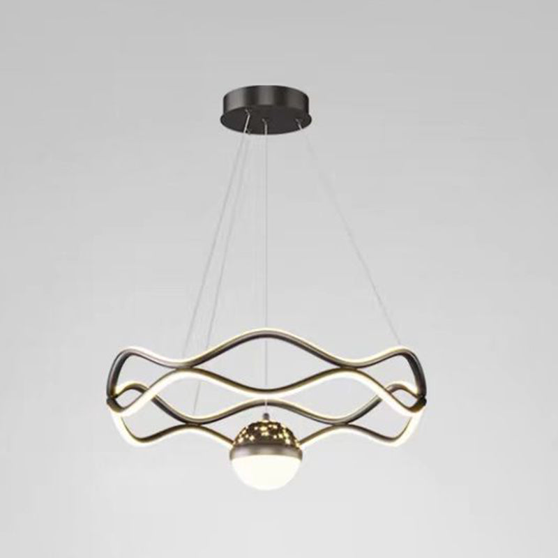 Nordic Linear Chandelier Metal 3 Lights Chandelier Pendant for Living Room