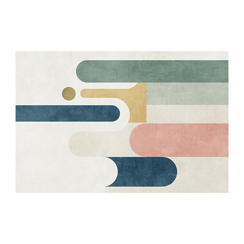 Pink Nordic Carpet Polyester Color Piece Carpet Stain Resistant Carpet for Living Room