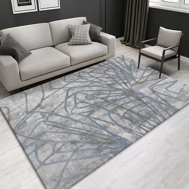 Apricot Abstract Pattern Carpet Polyester Casual Carpet Washable Carpet for Living Room