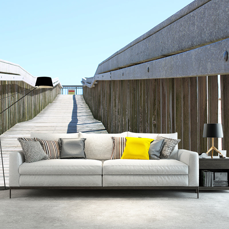 Environment Friendly Mural Wallpaper Wooden Bridge Photography Bedroom Wall Mural