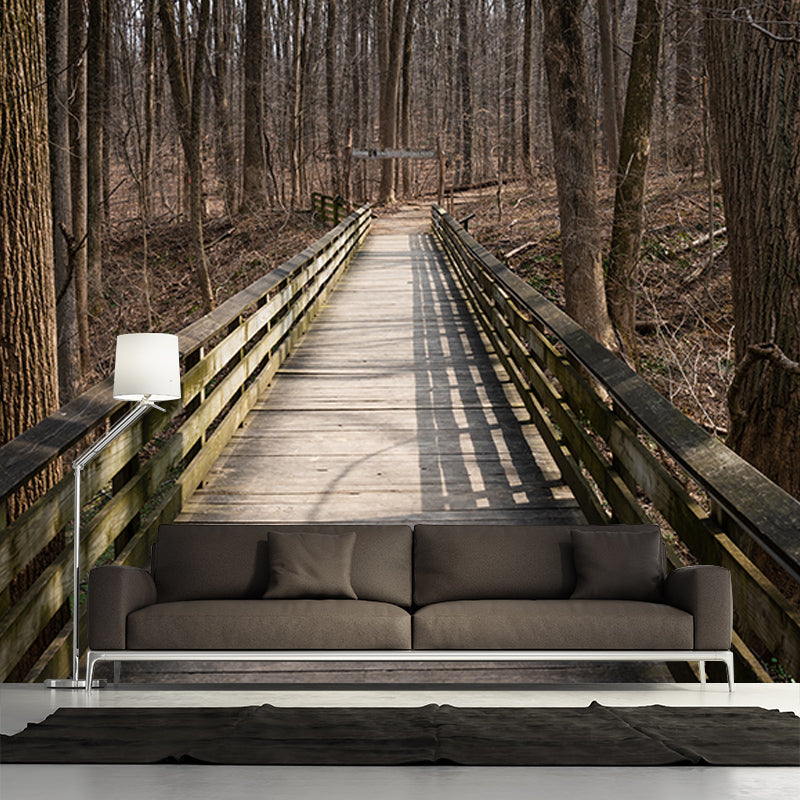 Environment Friendly Mural Wallpaper Wooden Bridge Photography Bedroom Wall Mural