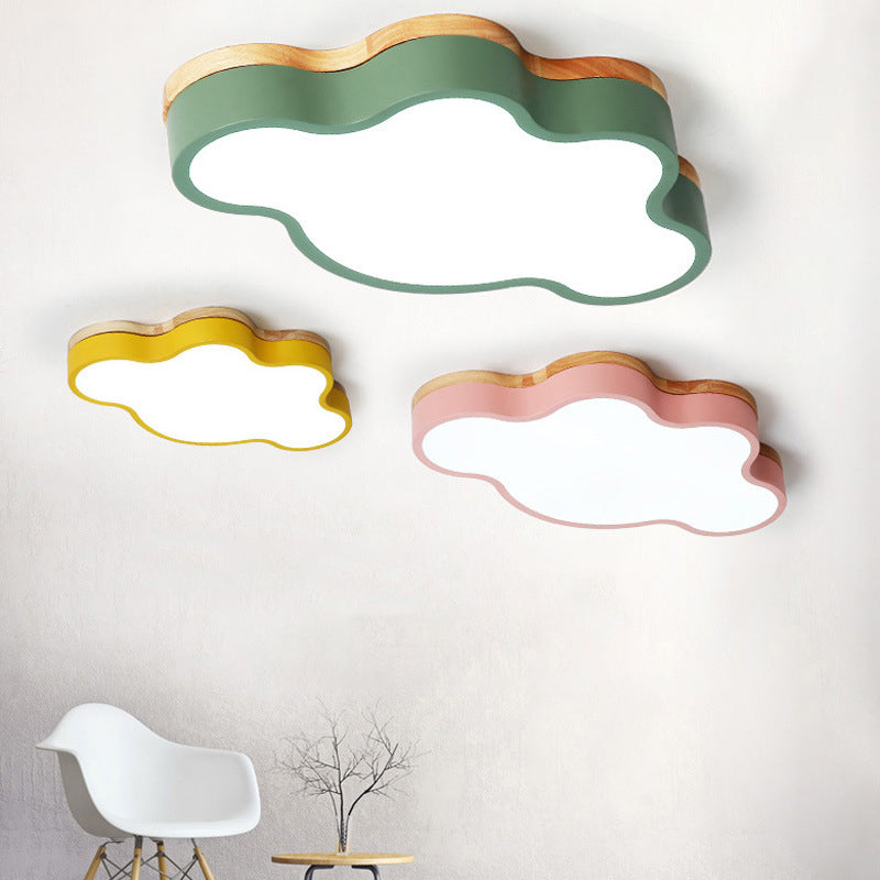 Nordic Simple Flush Ceiling Light Colorful Cloud LED Flush Mount Lighting for Bedroom