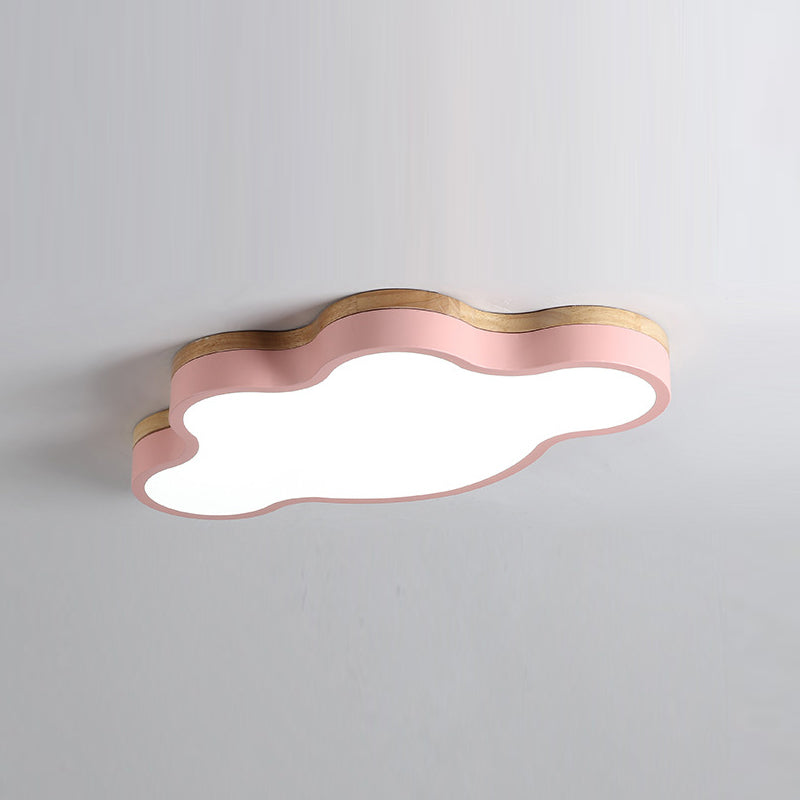 Nordic Simple Flush Ceiling Light Colorful Cloud LED Flush Mount Lighting for Bedroom