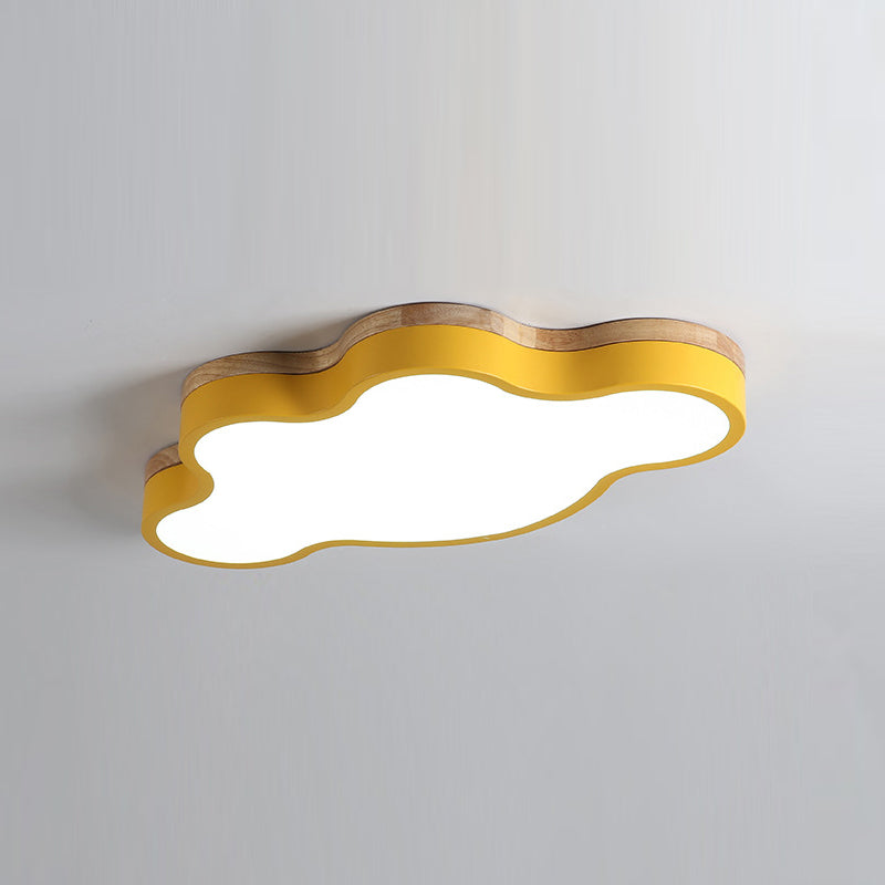 Nordic Simple Flush Ceiling Light Colorful Cloud LED Flush Mount Lighting for Bedroom