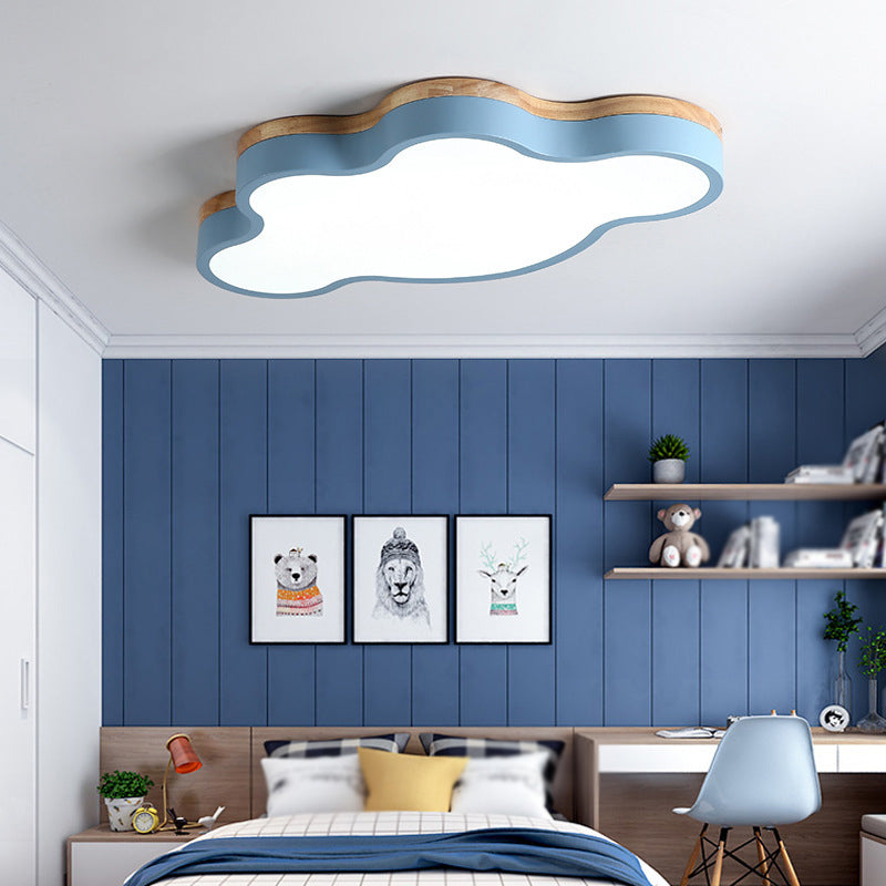 Nordic Simple Flush Ceiling Light Colorful Cloud LED Flush Mount Lighting for Bedroom
