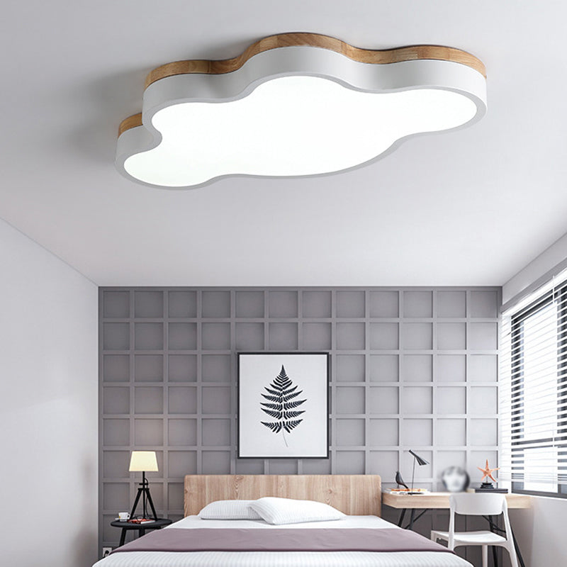 Nordic Simple Flush Ceiling Light Colorful Cloud LED Flush Mount Lighting for Bedroom