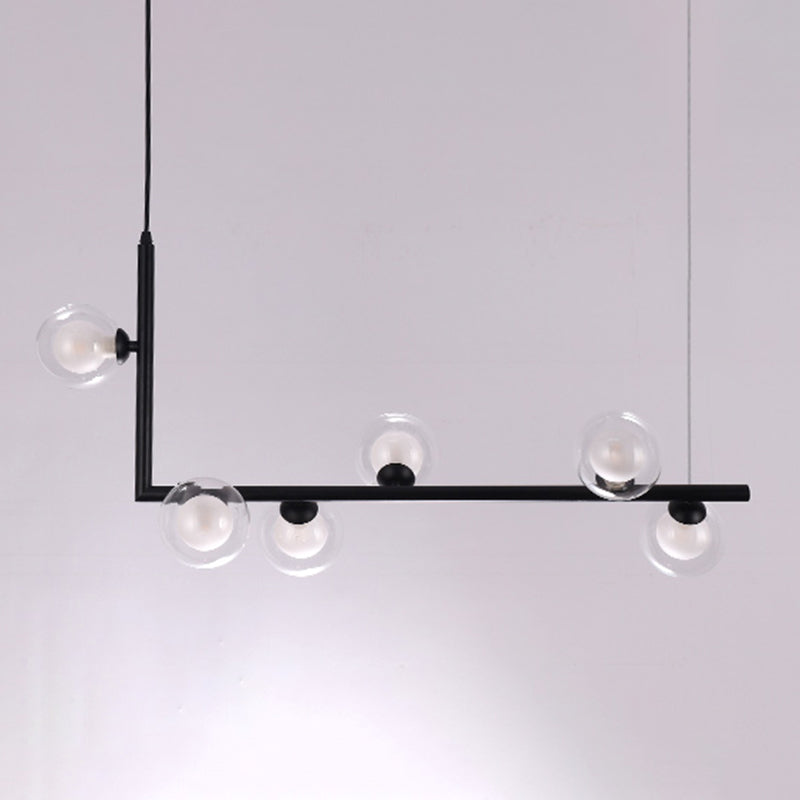 Islas contemporáneas Ligera simplicidad accesorio de iluminación colgante de vidrio para sala de estar