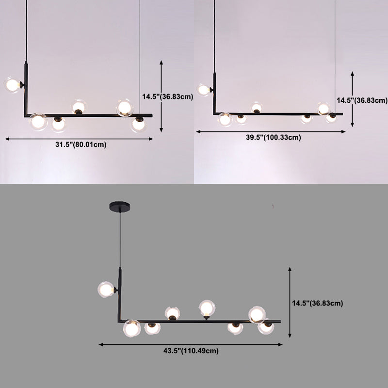 Islas contemporáneas Ligera simplicidad accesorio de iluminación colgante de vidrio para sala de estar