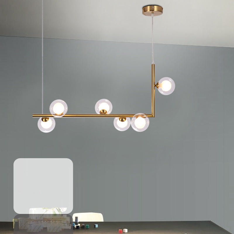 Islas contemporáneas Ligera simplicidad accesorio de iluminación colgante de vidrio para sala de estar