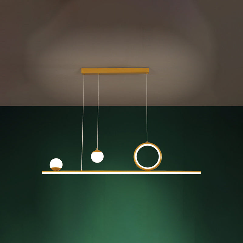 Nordic Metal Island Light Gold Geométrico 4 Lights Island Colgante para comedor