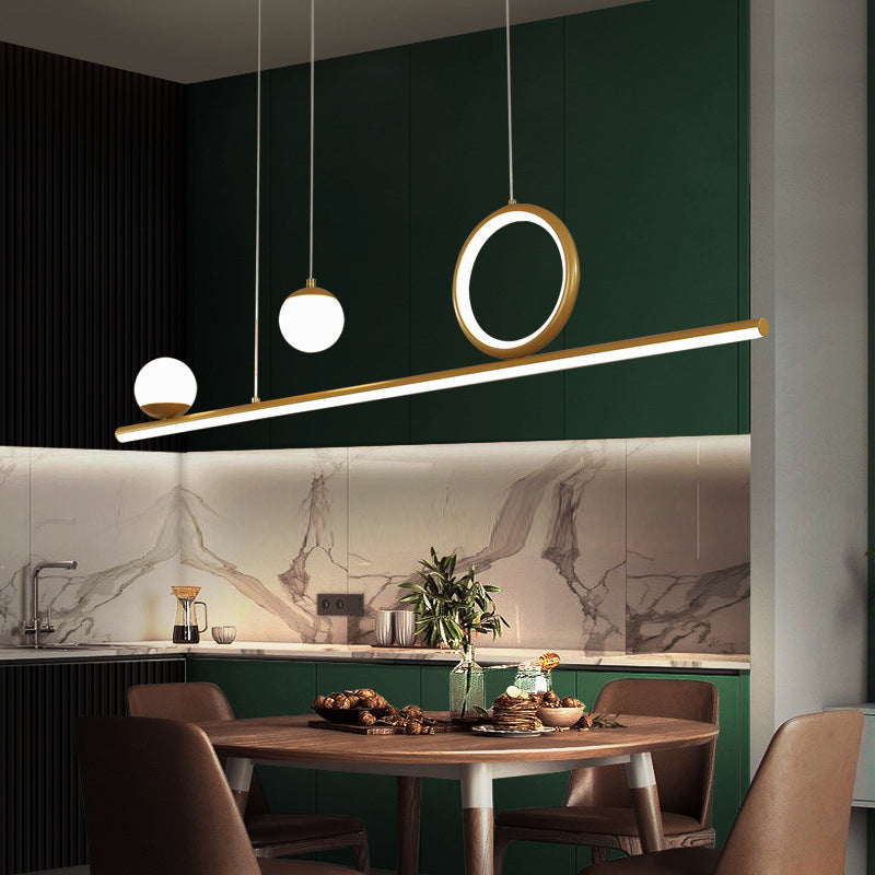 Nordic Metal Island Light Gold Geométrico 4 Lights Island Colgante para comedor