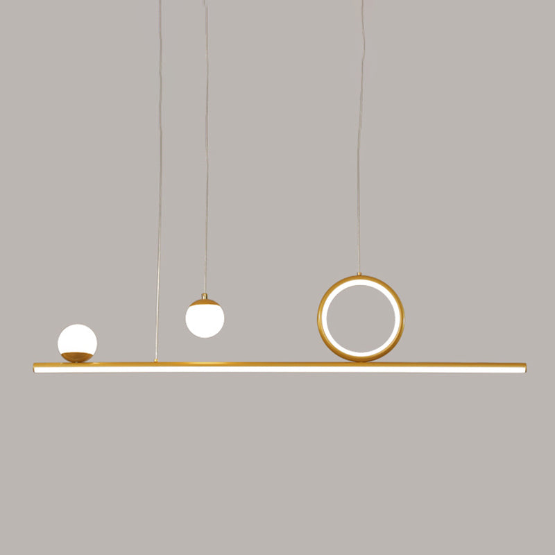 Nordic Metal Island Light Gold Geométrico 4 Lights Island Colgante para comedor