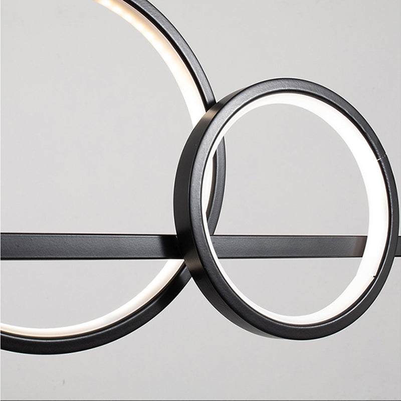 Nordic Metal Island Light Black Geométrico LED Island Pendiente para comedor