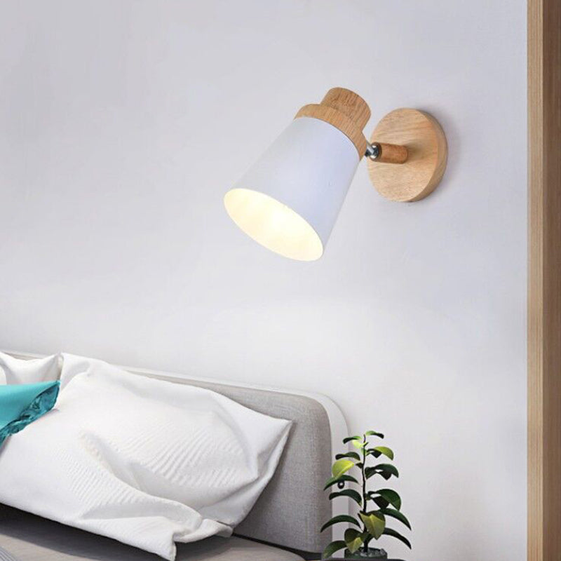 Nordic Style Holzwandlicht farbenfrohe einfache Wandleuchten für Schlafzimmer