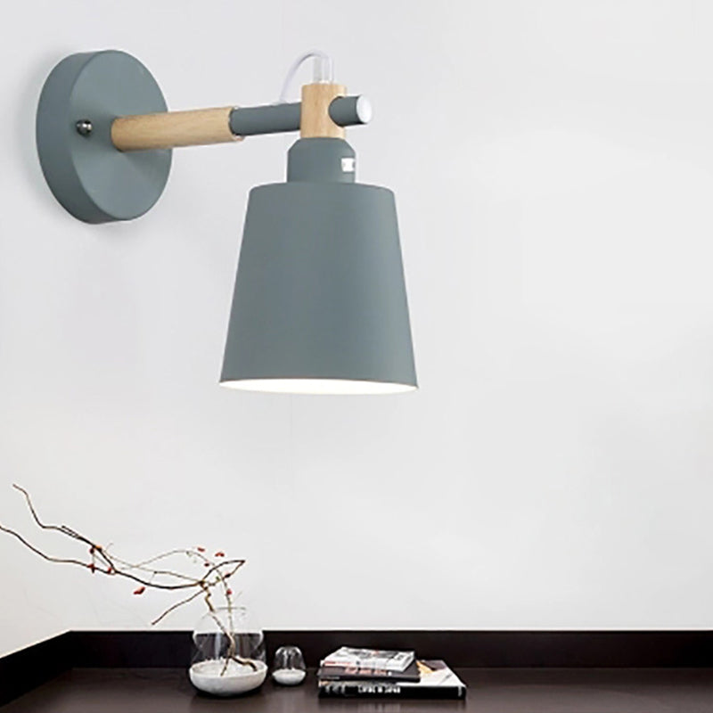 Nordischer Metallwand Wall hell bunte 1 leichte Wandleuchten mit Holz für Schlafzimmer