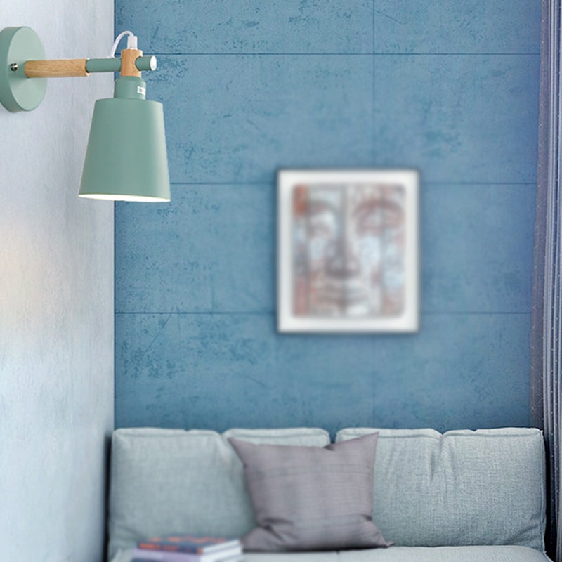 Nordischer Metallwand Wall hell bunte 1 leichte Wandleuchten mit Holz für Schlafzimmer