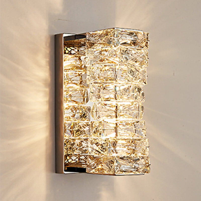 Postmodern Style Crystal Wall Light Geometric LED Wall Sconce for Living Room