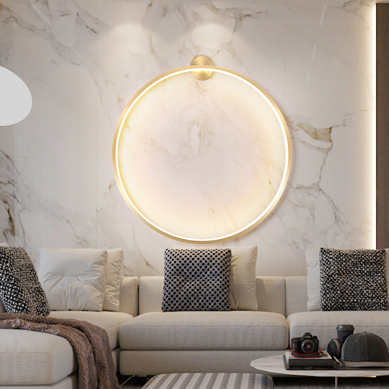 Moderner Stil runder Schatten Wandleuchten Metall 1-Licht-Wandmontage Beleuchtung