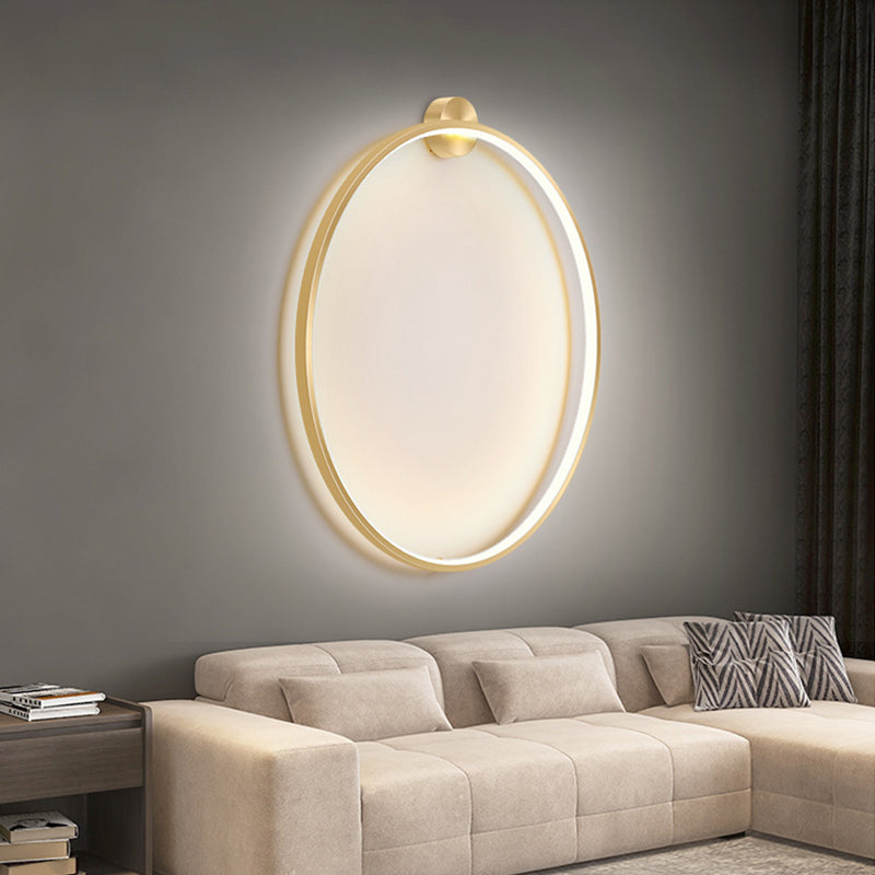 Moderner Stil runder Schatten Wandleuchten Metall 1-Licht-Wandmontage Beleuchtung