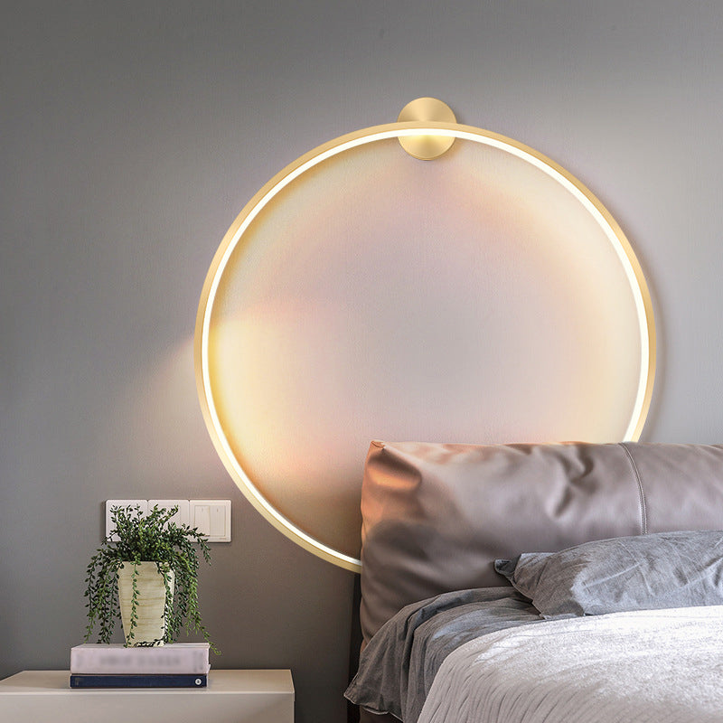 Moderner Stil runder Schatten Wandleuchten Metall 1-Licht-Wandmontage Beleuchtung