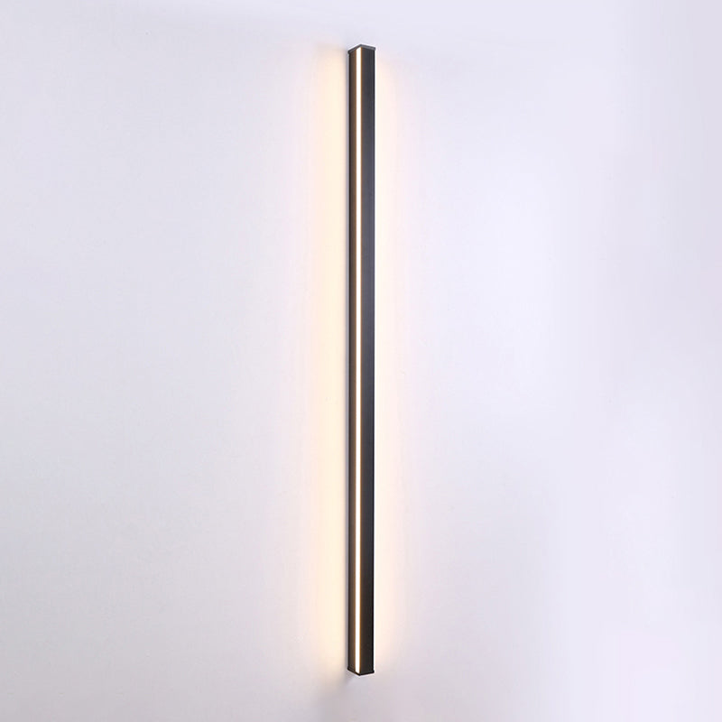 Éclair de mur en métal linéaire style moderne, appliques lumineuses à paroi légère en noir en noir