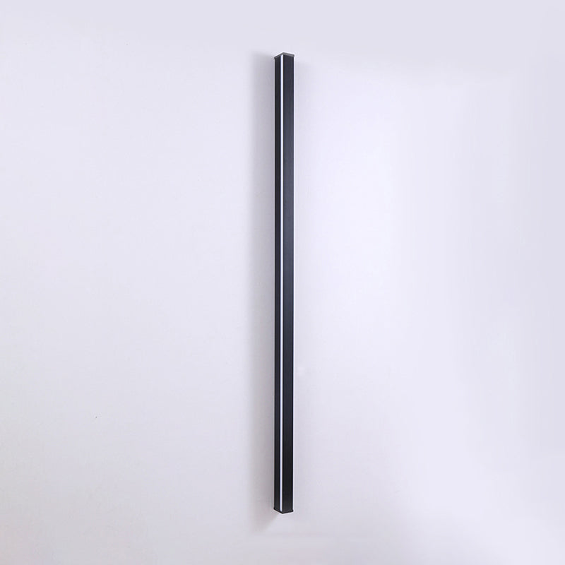 Éclair de mur en métal linéaire style moderne, appliques lumineuses à paroi légère en noir en noir