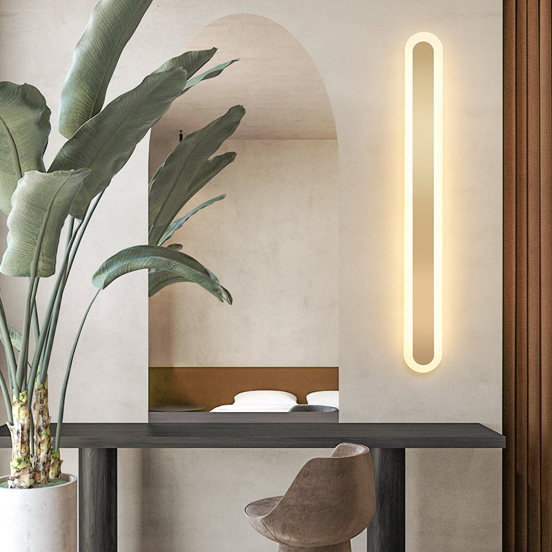 Éclair mural en métal linéaire Éclairage mural de style moderne en or