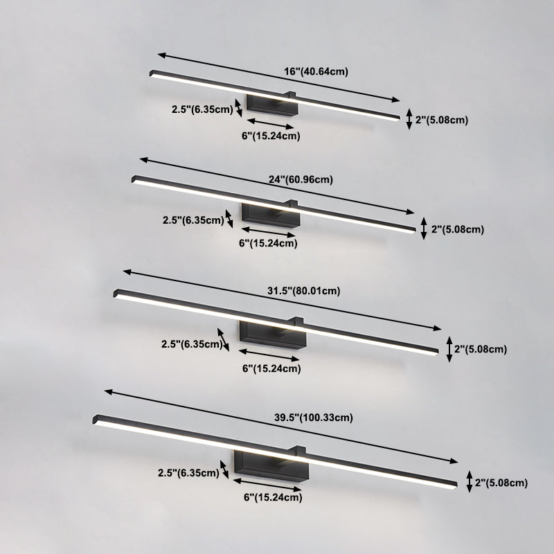 Strip vorm wandverlichting moderne stijl metaal 1 lichten SCONCE lamp voor badkamer