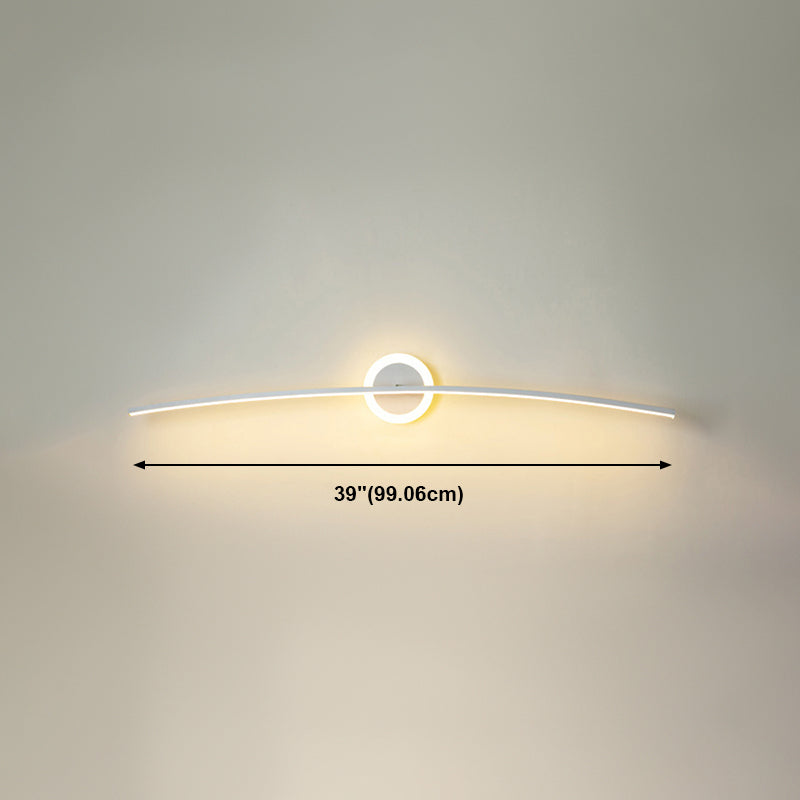 Metal Slim Wall Vanity Light Modern Style 1 Light Vanity Lighting Ideas in White