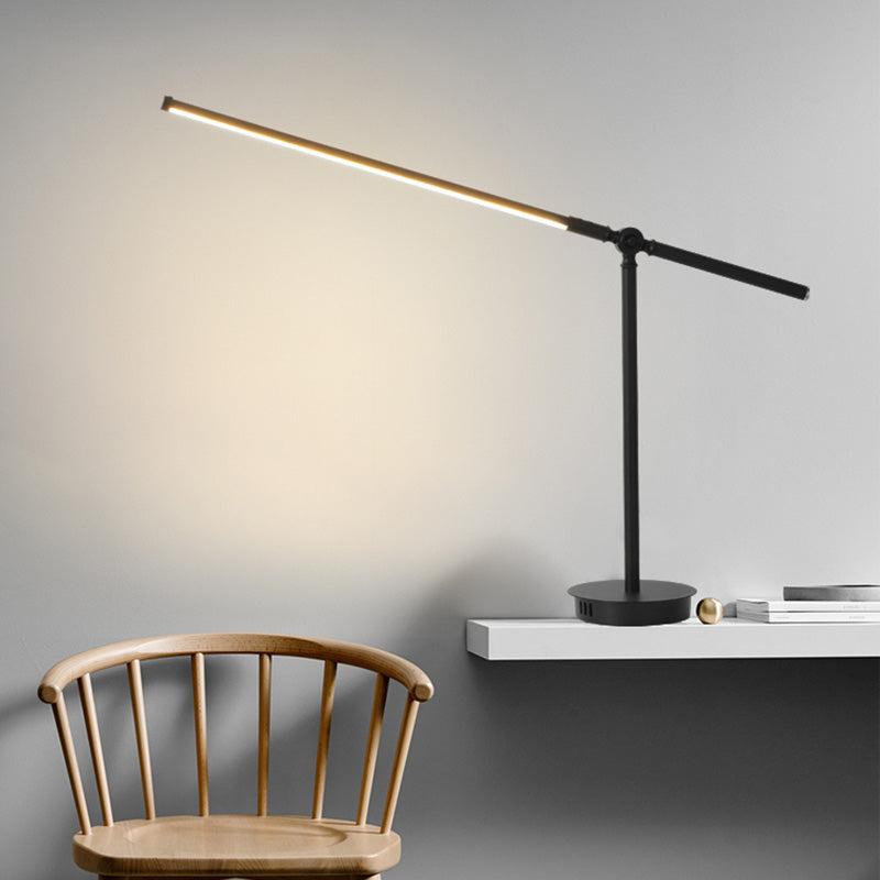 Modern Style Linear Night Table Lamp Metal 1 Light Table Light