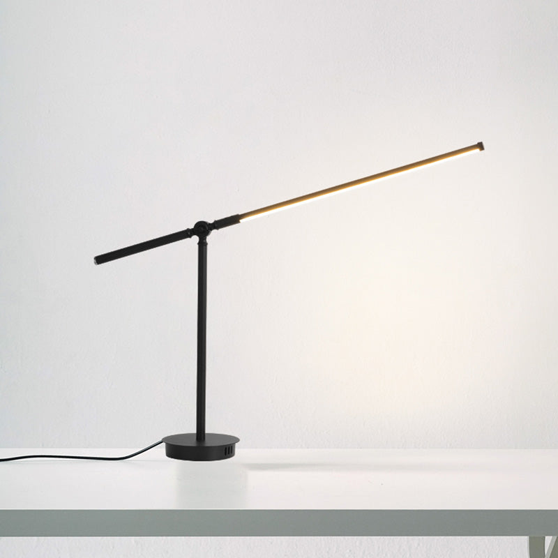 Modern Style Linear Night Table Lamp Metal 1 Light Table Light