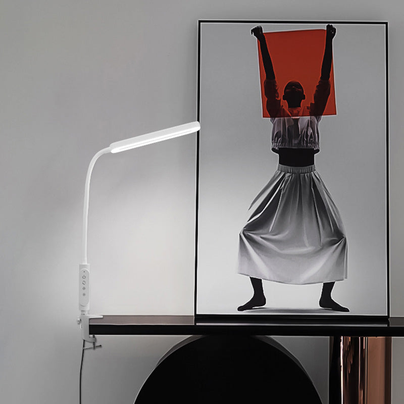 Modern Style Linear Night Table Lamp Metal 1 Light Nightstand Lamp