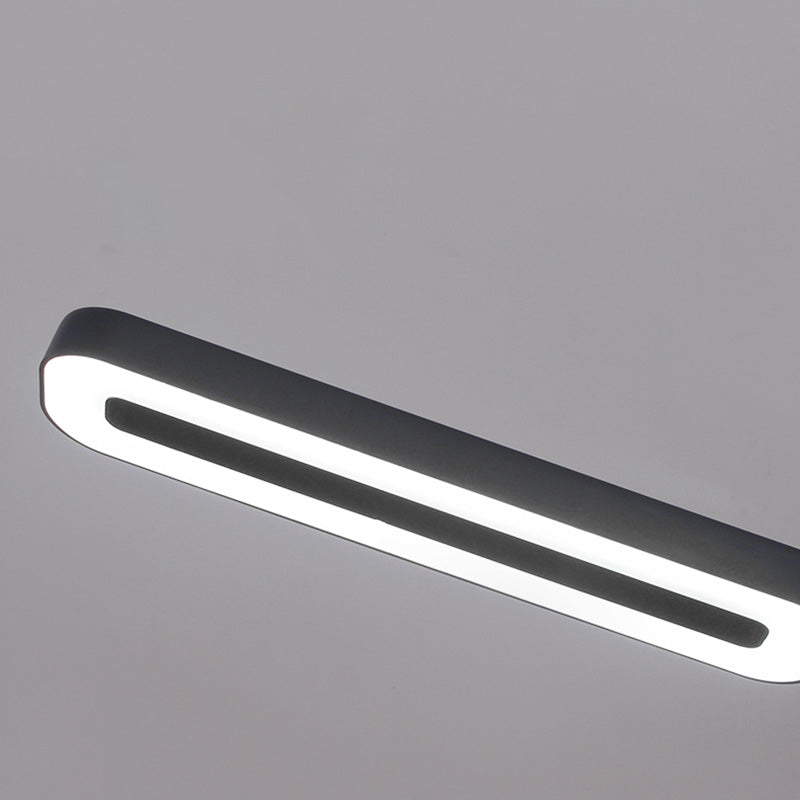 Modern Style Linear Night Table Lamp Metal 1 Light Nightstand Lamp