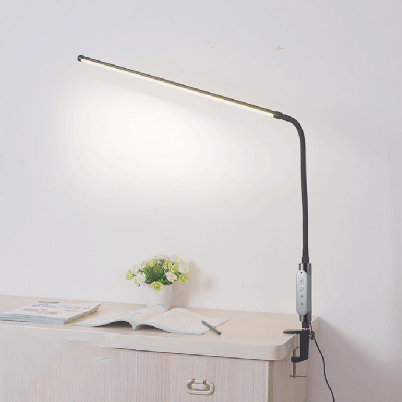 Modern Style Linear Night Table Lamp Metal 1 Light Nightstand Lamp