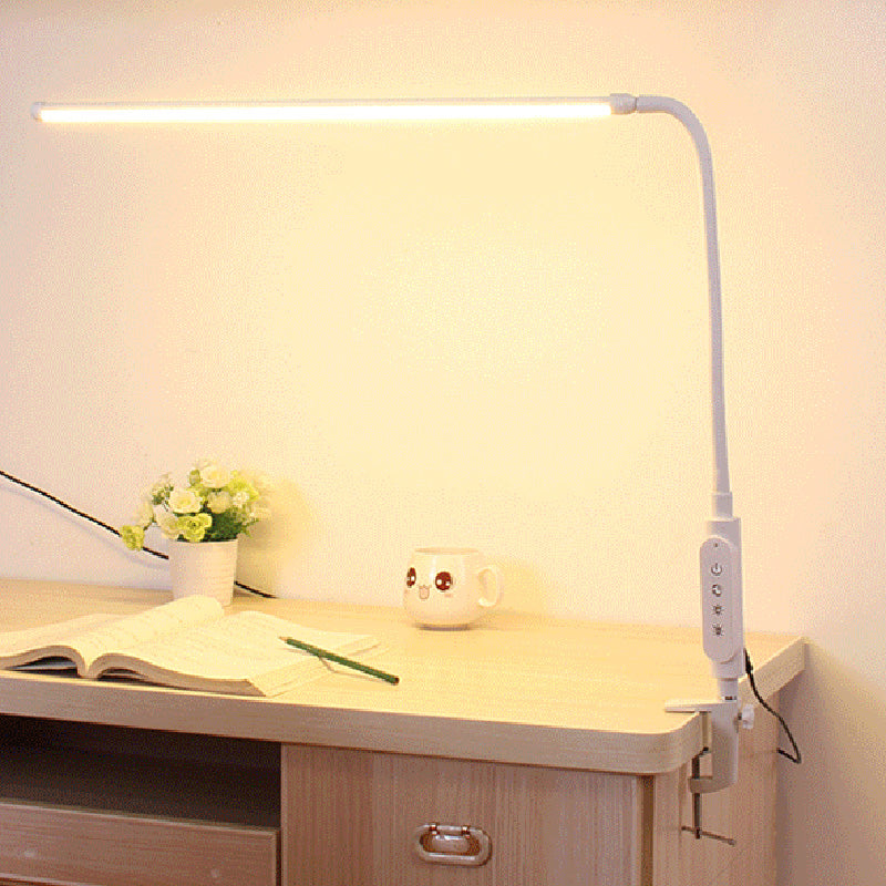 Modern Style Linear Night Table Lamp Metal 1 Light Nightstand Lamp