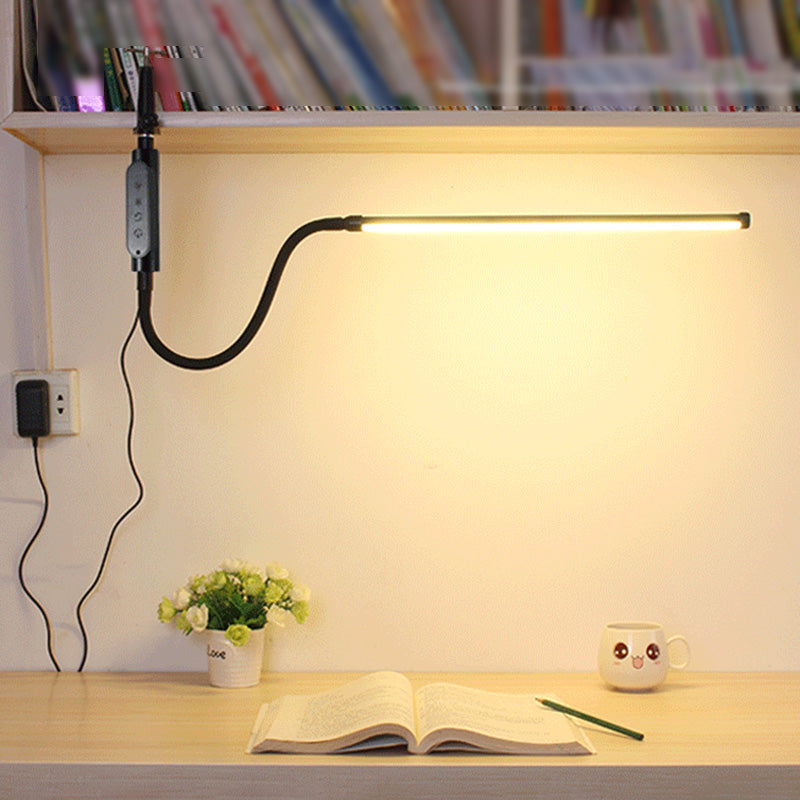 Modern Style Linear Night Table Lamp Metal 1 Light Nightstand Lamp