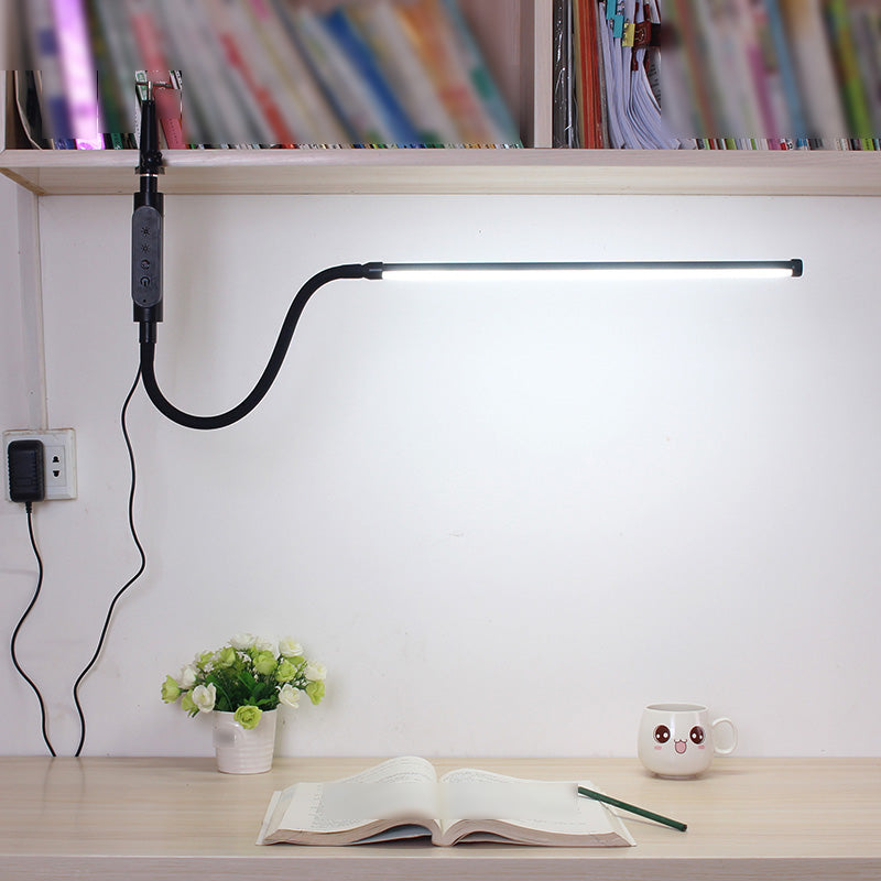Modern Style Linear Night Table Lamp Metal 1 Light Nightstand Lamp